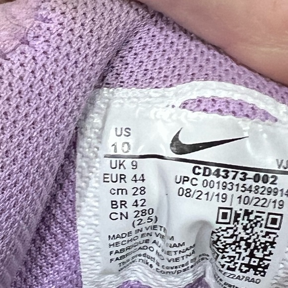 Nike/purple Women’s React Vision D/MS/X size 10 - Picture 7 of 10